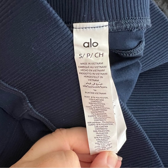 Alo Yoga Alosoft Head Start Legging Navy Blue High Waist Performance Wear Size S - Picture 8 of 10